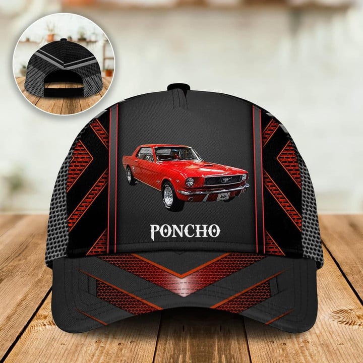 Red Car Poncho Special Black Background Classic Baseball Cap