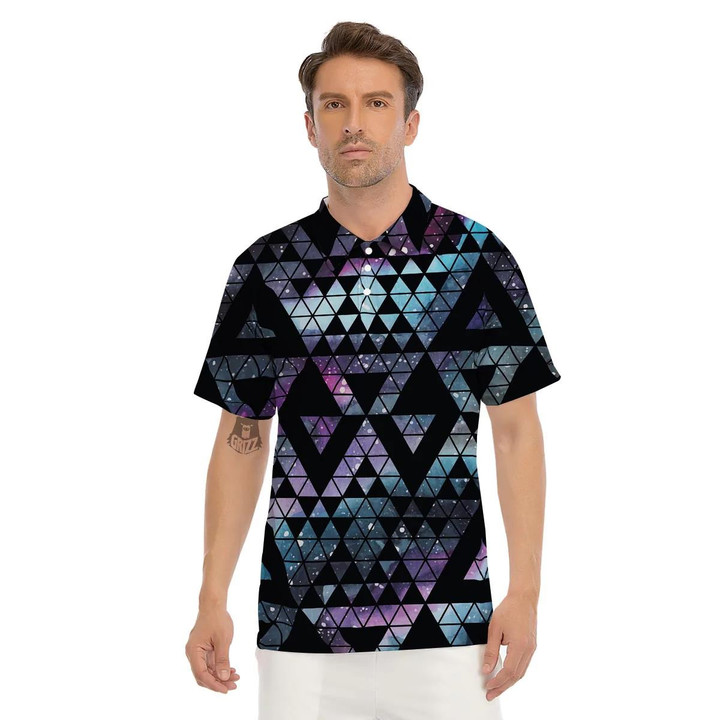 Triangle Galaxy Space Mens Polo Shirts Gift For Men