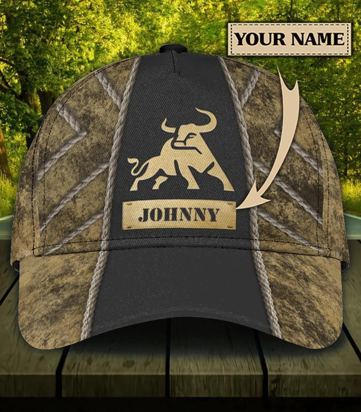 Personalized Cow Rope Custom Name Design Classic Baseball Cap