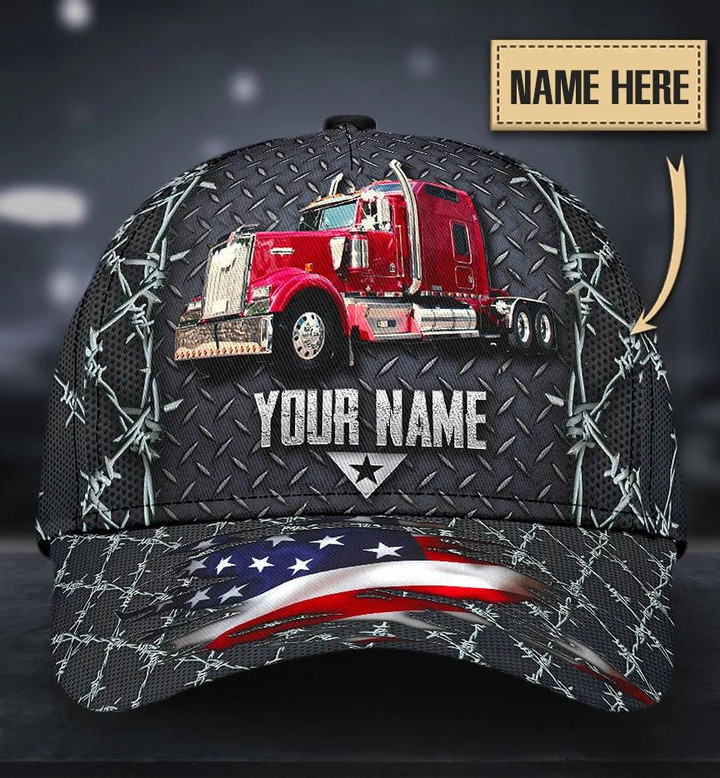 Custom Name Truck Driver Metal American 3D Printed Classic Baseball Cap