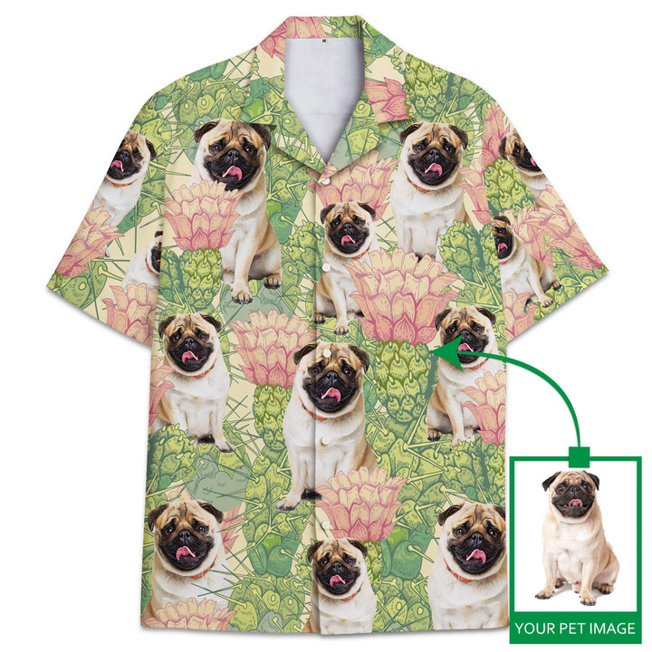 Custom Pet Photo Floral Beautiful Pattern Hawaiian Shirt Gifts For Dog Lover