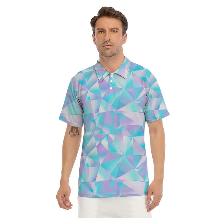 Geometric Holographic Men's Printed Polo Shirts Gift For Men