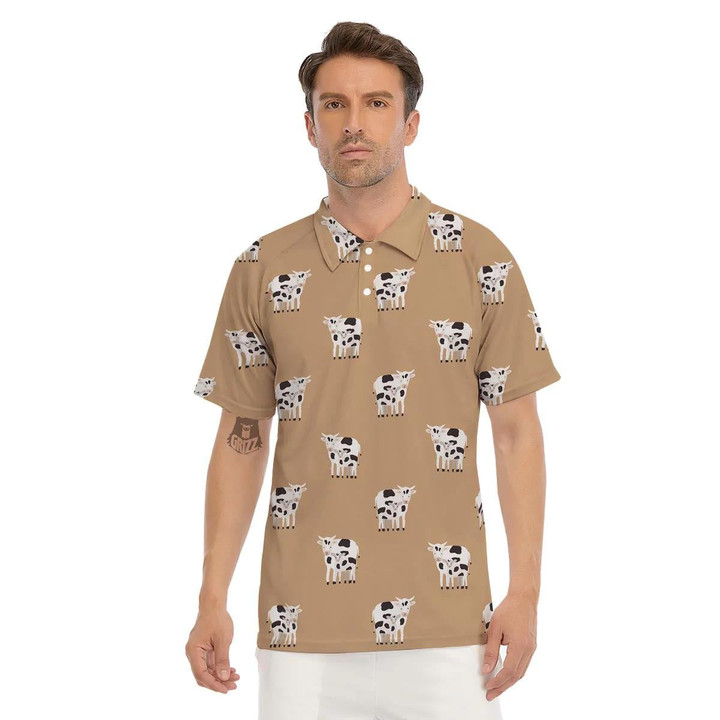 Cow Family Print Men's Printed Polo Shirts Gift For Men