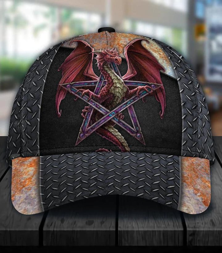 Dragon In The Star Metal Rust Classic Baseball Cap