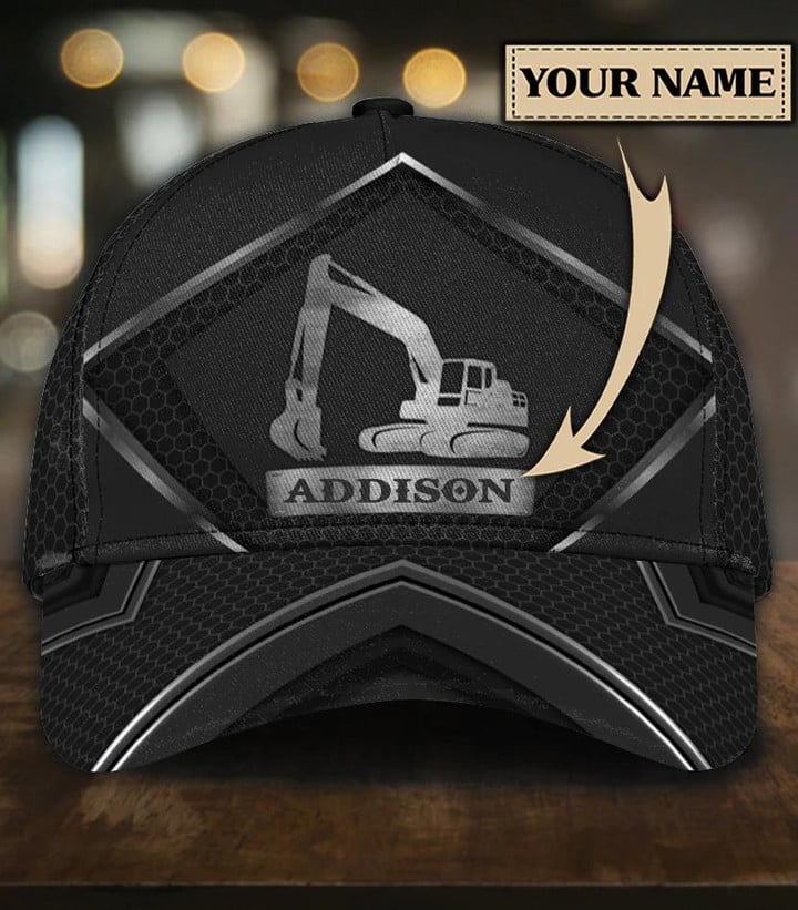 Personalized Excavator Black Hive Custom Name Design Classic Baseball Cap