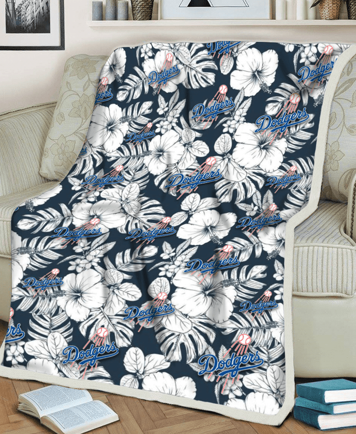 LAD Sketch Hibiscus Leaf Dark Gray Background 3D Fleece Sherpa Blanket