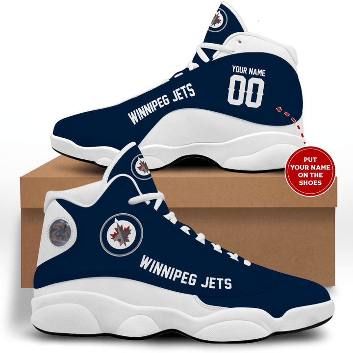 Winnipeg Jets Custom Name Air Jordan 13 Shoes Sports Shoes For Fans
