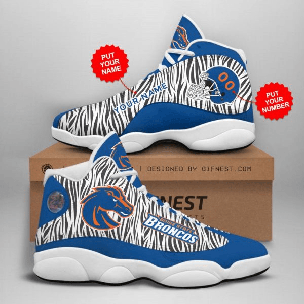 Personalized Boise State Broncos Add number Air Jordan 13 Shoes Custom Name