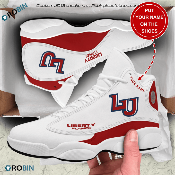 Personalized Custom Name Liberty Flames Football Air Jordan 13 Sneakers