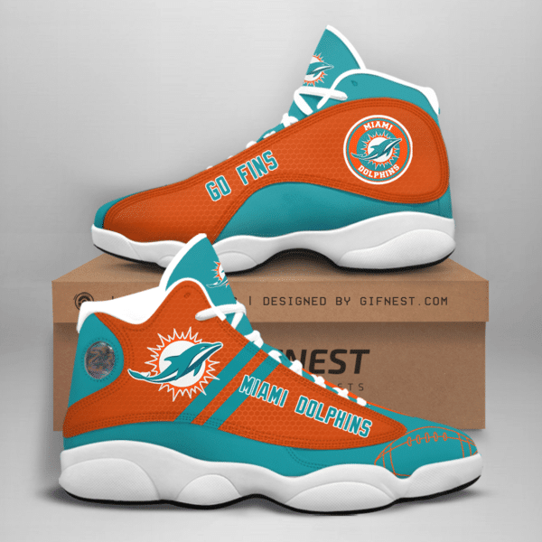 Miami Dolphins Go Fins Form Air Jordan 13 Shoes Sneakers Fan Gift
