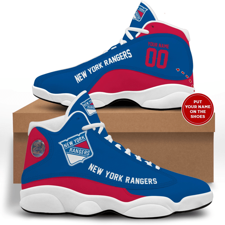 New York Rangers Personalized Air Jordan 13 Sneakers Sport Shoes For Fans