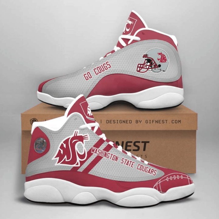 Washington State Cougars Go Cougars shoes Air Jordan 13 Shoes Sneakers American Football Fan Gift