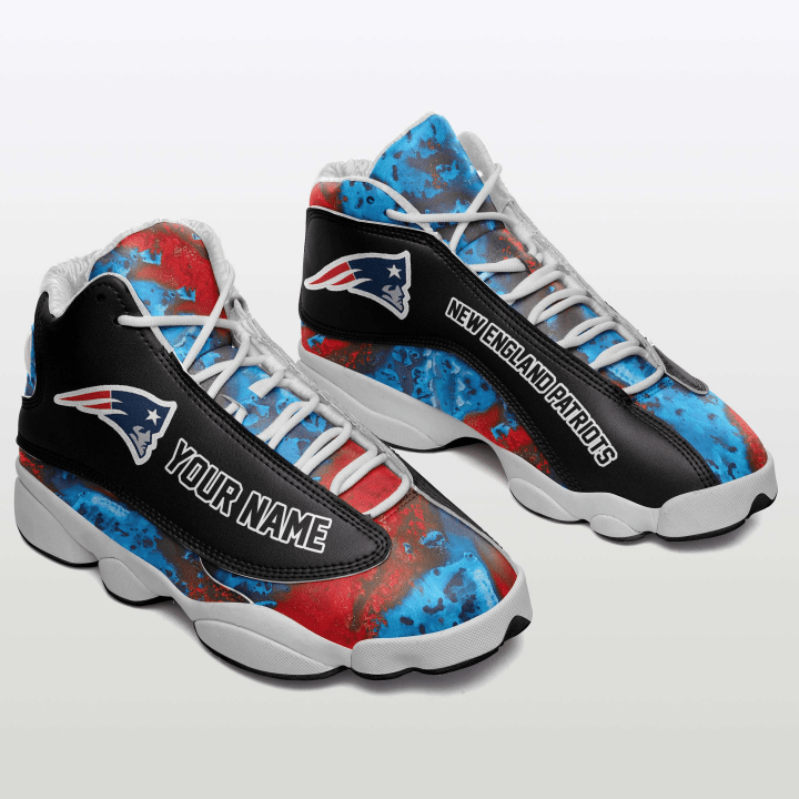 New England Patriots Mix Color shoes Form Air Jordan 13 Shoes Custom Name