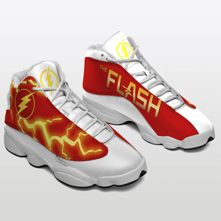 The Flash White Shoes Air Jordan 13 Shoes Sneakers Fan Gift Shoes Hot Style This Year