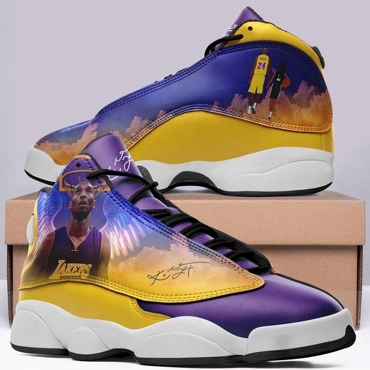 Kobe Bryant LA Lakers Yellow Mamba Sport Shoes Gift Shoes For Fan Like Sneaker Air Jordan 13 Shoes