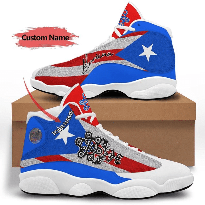 Puerto Rico Air Jordan 13 Shoes Fashion Light blue shoes Custom Name