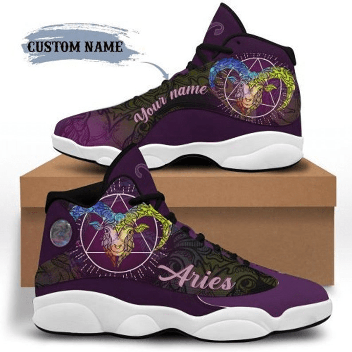 Personalized Zodiac Sign Aries Custom Name Air Jordan 13 Shoes
