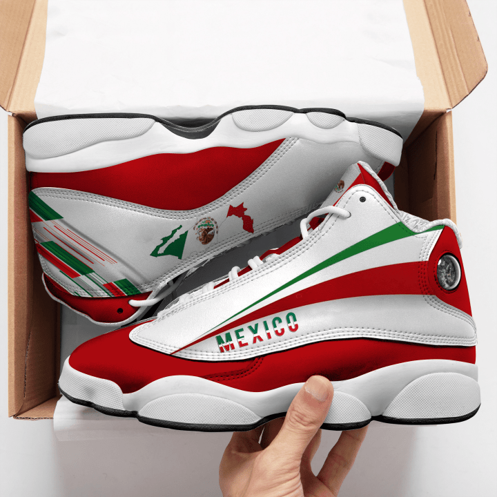 Mexico White Red Flag Color Printed For Everybody Air Jordan 13 Shoes