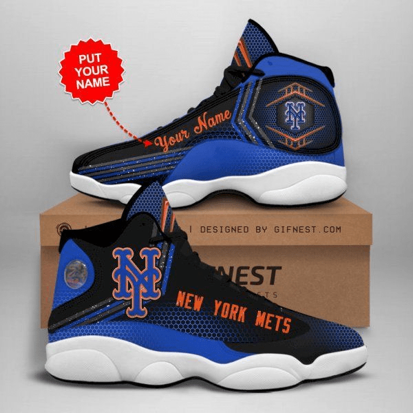 New York Mets Personalized Your Name Air Jordan 13 Shoes