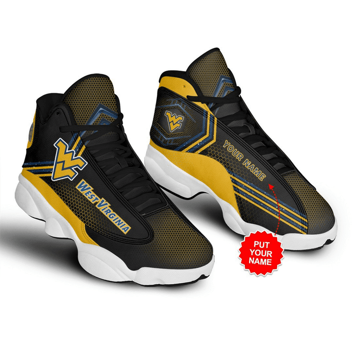 West Virginia Mountaineers Air Jordan 13 Custom Name Personalized Shoes