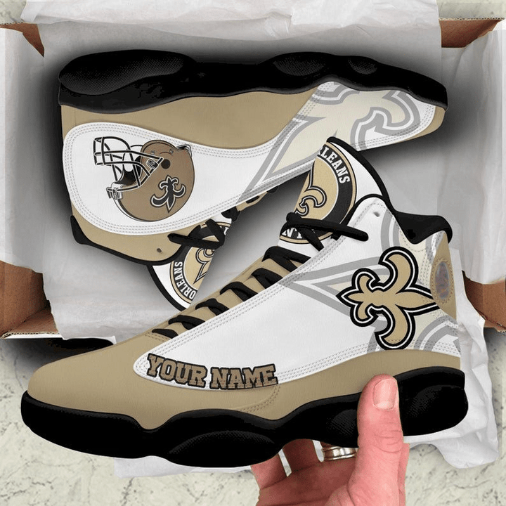 New Orleans Saints Personalized Name Air Jordan 13 Shoes
