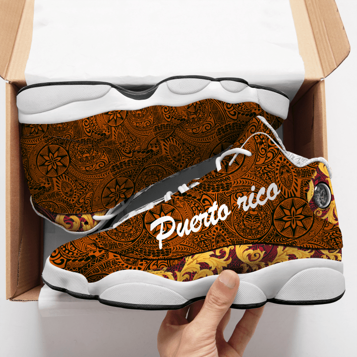 Puerto Rico Deep Gold Flower Printed For Everyone Air Jordan 13 Shoes