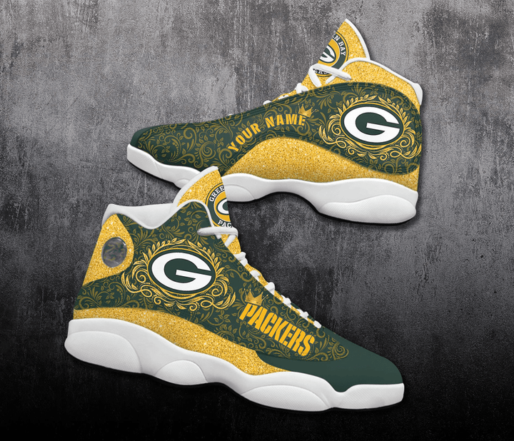 Personalized Shoes Green Bay Packer Customized Name Air Jordan 13 Shoes