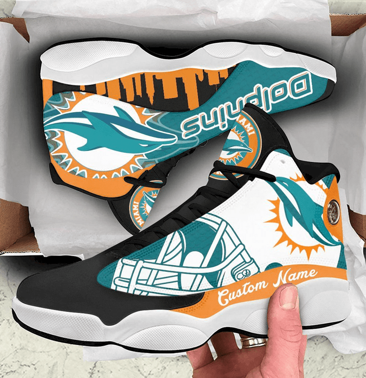 Miami Dolphins Personalized Air Jordan 13 Shoes