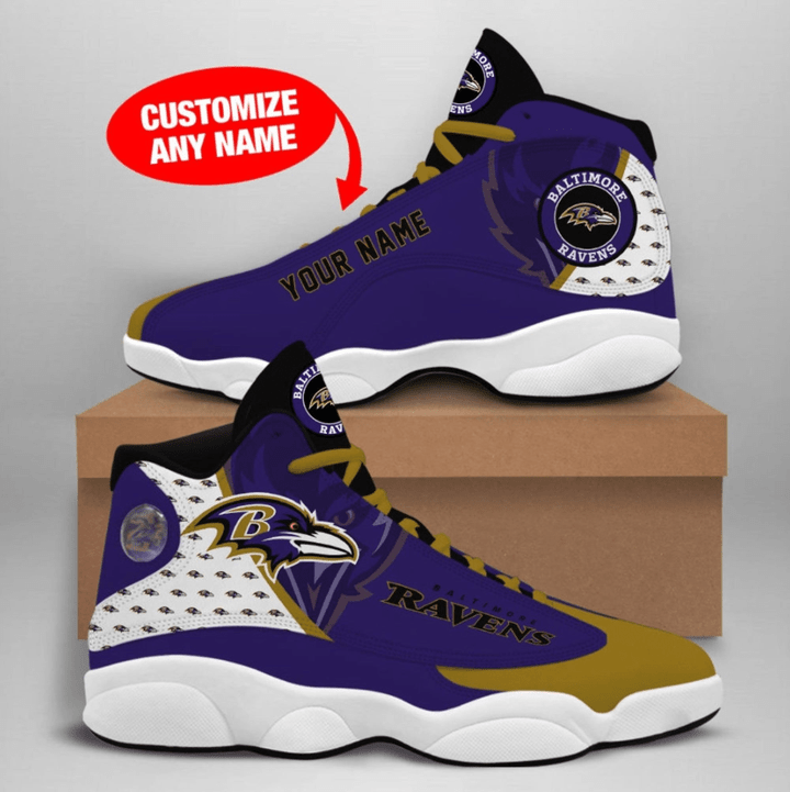 Custom Name Baltimore Ravens Air Jordan 13 Shoes