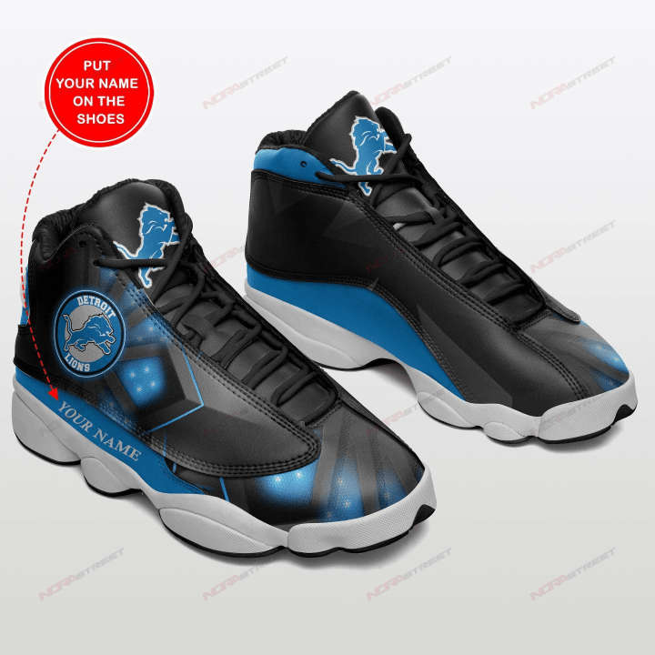 "Detroit Lions Custom Name Air Jordan 13 Shoes