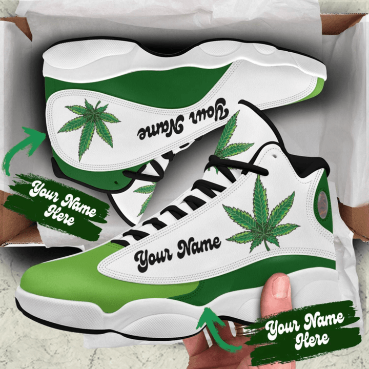 Custom Name Weed Air Jordan 13 Shoes