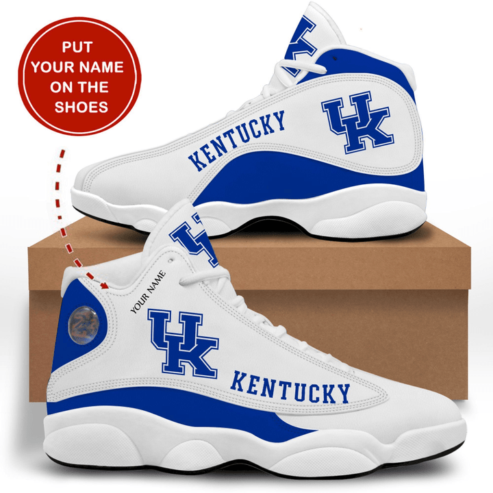 Kentucky Wildcats Custom Name Air Jordan 13 Sneakers Sport Shoes For Fans