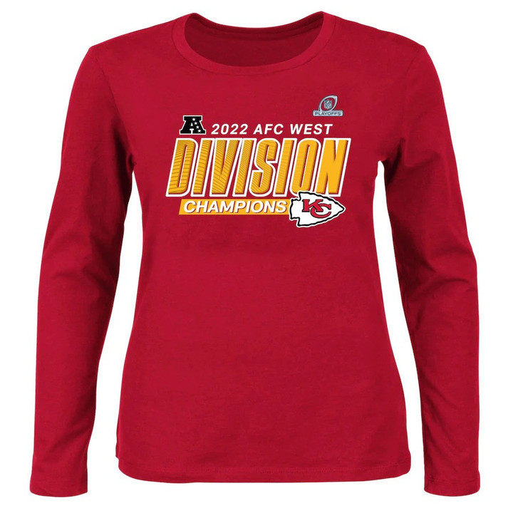 Kansas City Chiefs Women's 2022 West Division Champions Divide & Conquer Red Long Sleeve T-Shirt