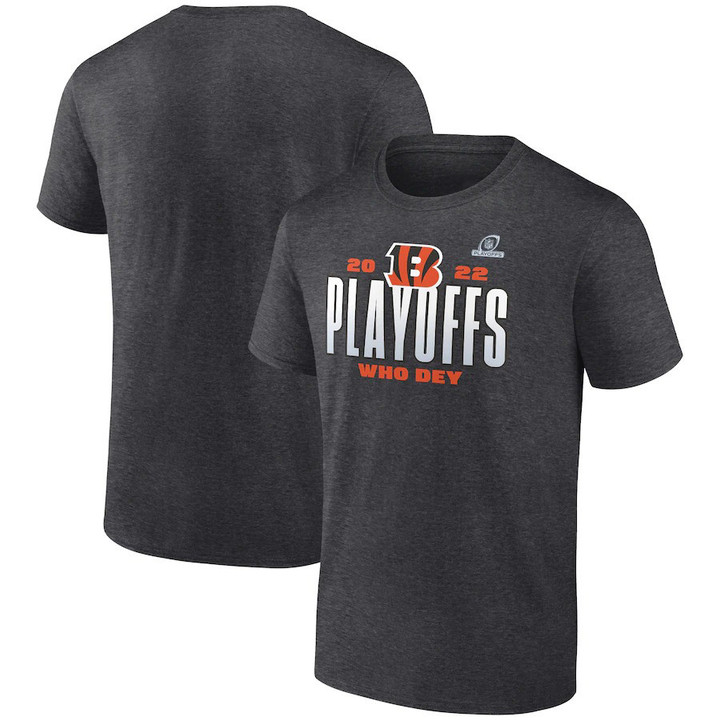 Cincinnati Bengals 2022 Playoffs Our Time Short Sleeve Charcoal T-shirt