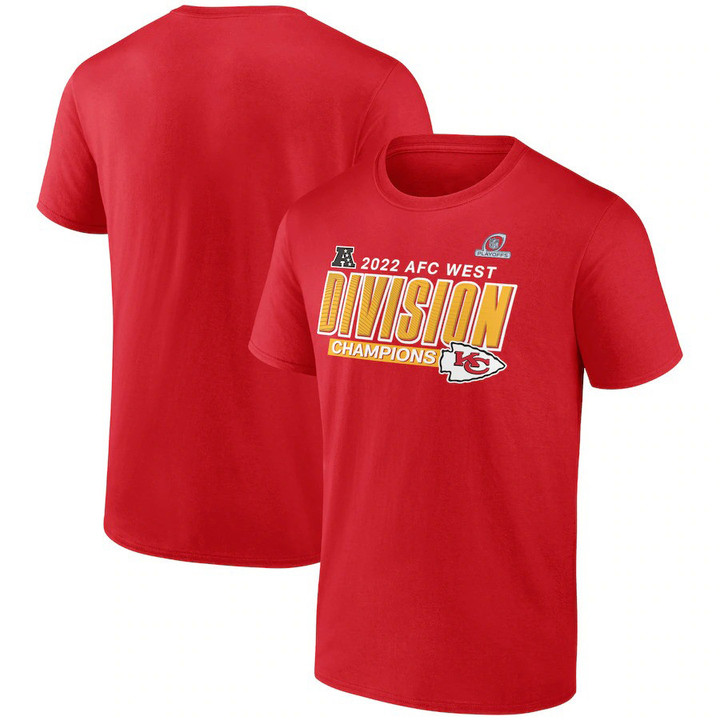 Kansas City Chiefs 2022 West Division Champions Divide & Conquer Short Sleeve Red T-shirt