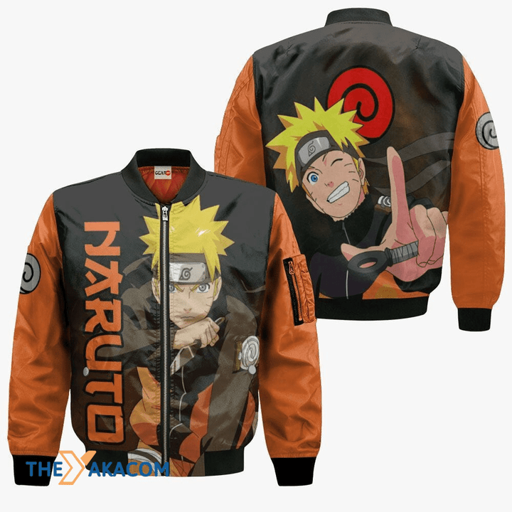 Uzumaki Naruto Anime Hoodie Custom For Fans Bomber Jacket Outerwear Christmas Gift