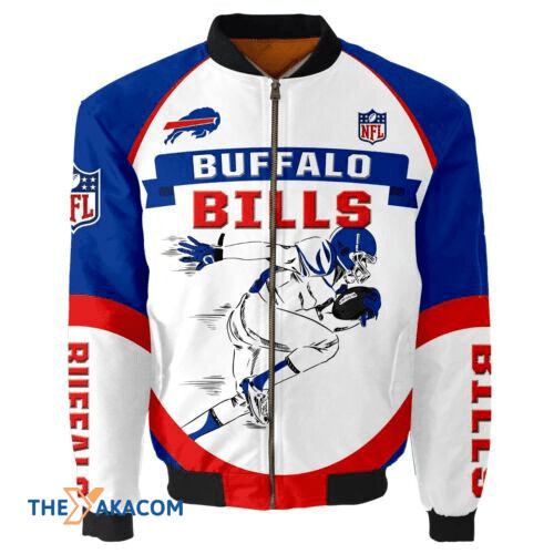 American Football Team Bisons Bills Player 3D Printed Unisex Bomber Jacket