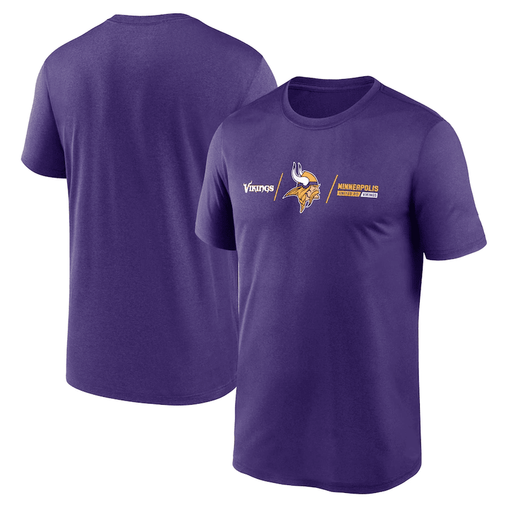 Purple Minnesota Vikings Horizontal Lockup Legend Performance Unisex T-Shirt