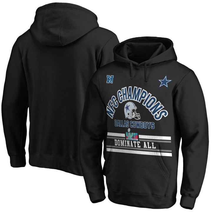 Dallas Cowboys NFC Champions Dominate All NFL Super Bowl LVII Black Pullover 2D Hoodie