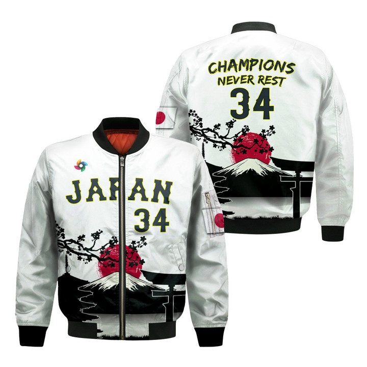 Japan Masataka #34 Champions Never Rest World Baseball Classic 3D Bomber Jacket