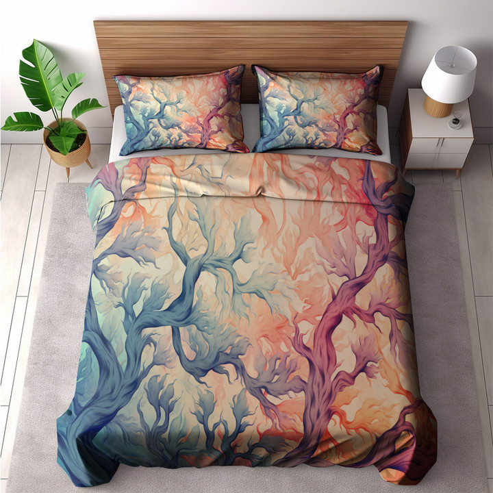 A Magical Forest Marble Printed Bedding Set Bedroom Decor Texture Design