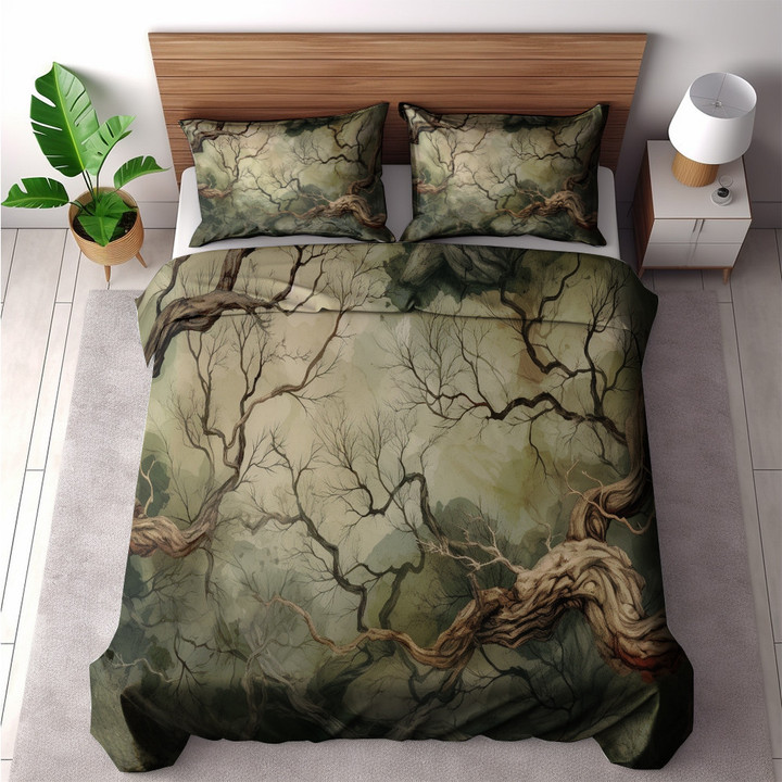 An Enchanted Forest Marble Printed Bedding Set Bedroom Decor Texture Design
