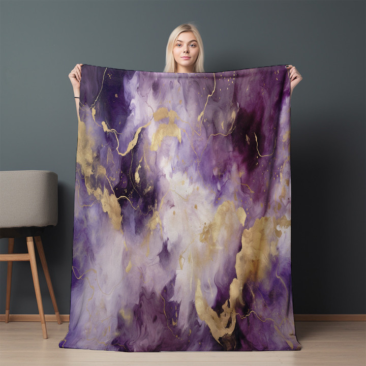 Nebulae Swirling Veins Marble Printed Sherpa Fleece Blanket Texture Design