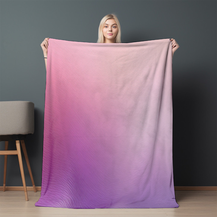 Pink And Purple Blending Printed Sherpa Fleece Blanket Gradient Design