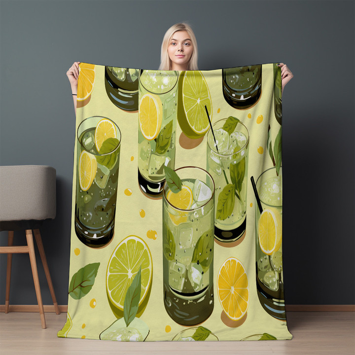 Tequila Shots Printed Sherpa Fleece Blanket Pattern Design