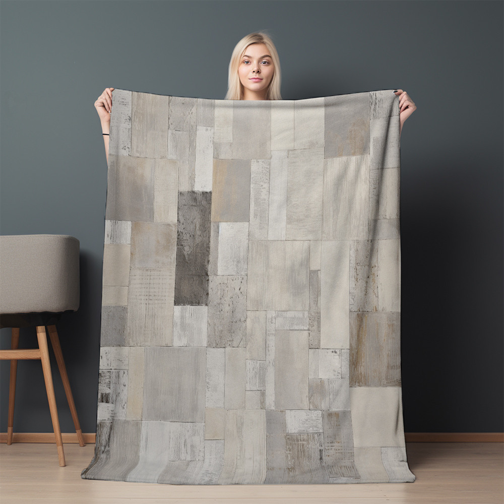 Texture Design Printed Sherpa Fleece Blanket Subtle Textural Contrasts