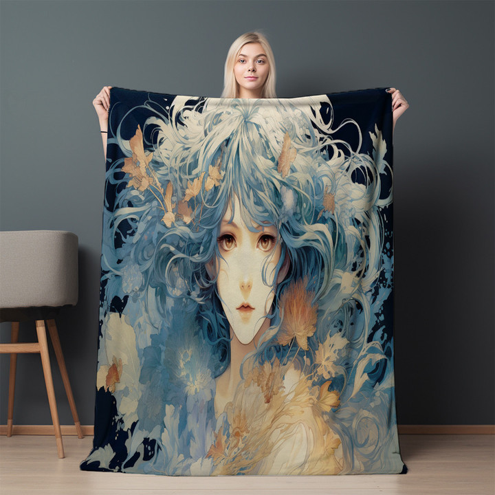 Supernatural Character Printed Sherpa Fleece Blanket Anime Design