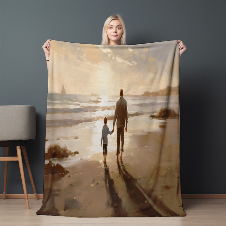 Tranquility Moment Printed Sherpa Fleece Blanket Fathers Day Design