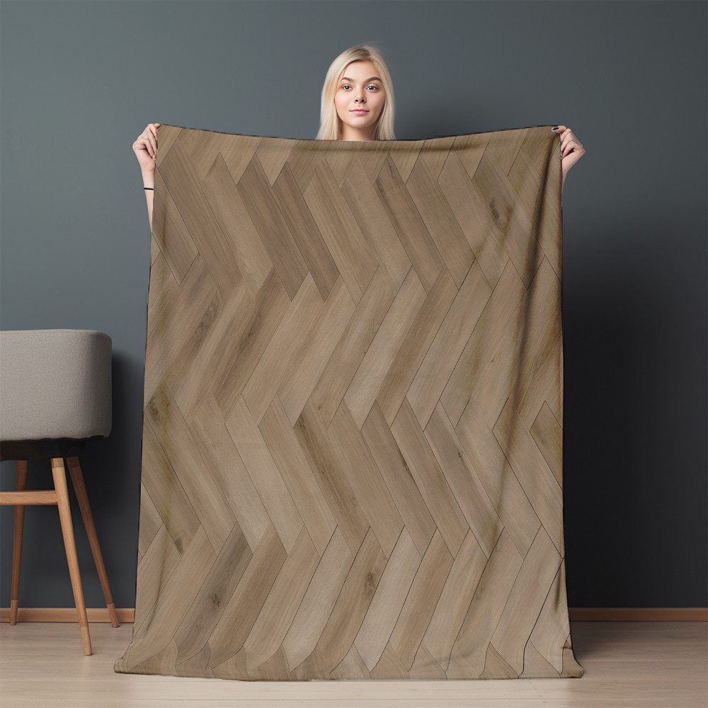 Wooden Pattern Pale Palette Printed Sherpa Fleece Blanket Texture Design