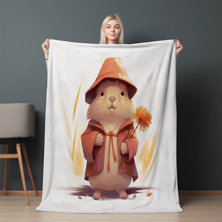 Cute And Beautiful Mouse In Clothes Printed Printed Sherpa Fleece Blanket